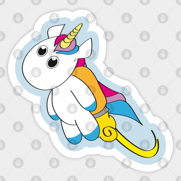 Unicorn Fly with Jetpack Sticker by HappyGiftArt